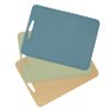 Silicone cutting boards in blue, sage and cream